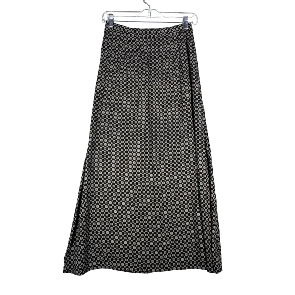 Briggs NY Skirt Midi Geometric Career Wear Casual‎ Neutral Vintage Small Petite